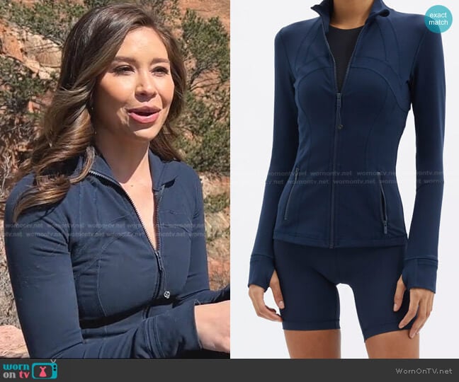 Lululemon Define Luon Jacket in Navy worn by Gabriela Windey on The Bachelorette