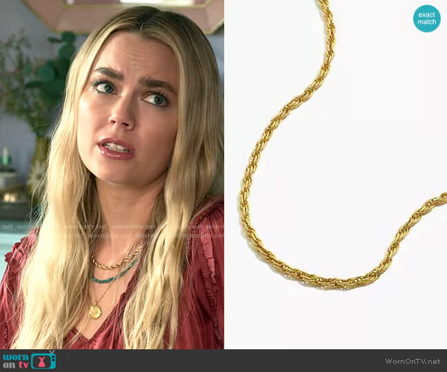 Madewell French Rope Chain Necklace worn by Maggie (Rebecca Rittenhouse) on Maggie