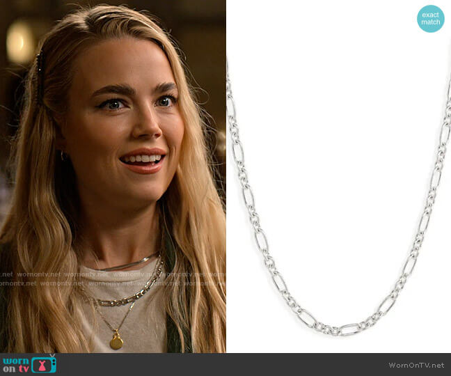 Madewell Mixed-Link Chain Necklace in Silver worn by Maggie (Rebecca Rittenhouse) on Maggie
