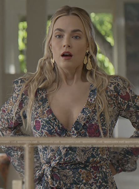 Maggie’s floral wrap dress in her vision on Maggie