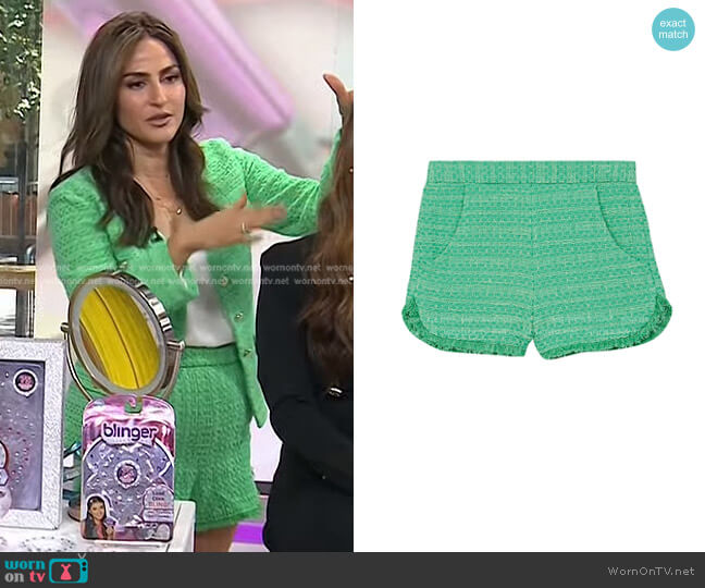 Maje Ivete Fringed Tweed Shorts