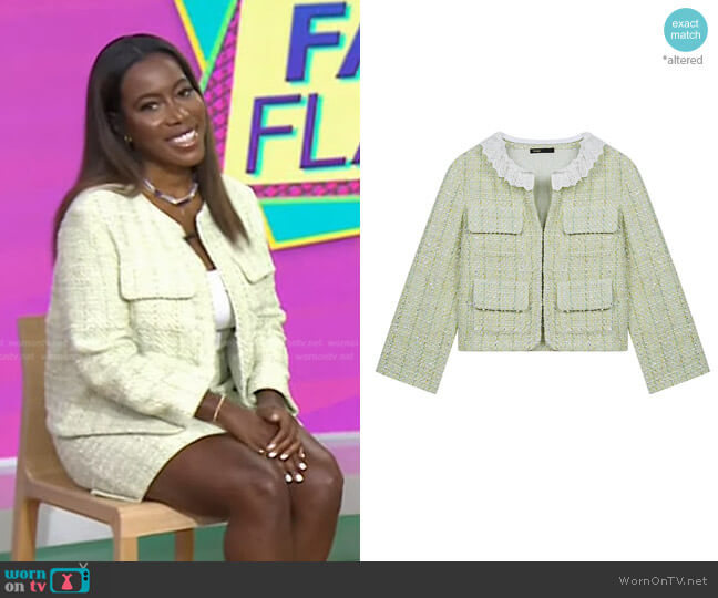 Maje Vinova Metallic Tweed Jacket