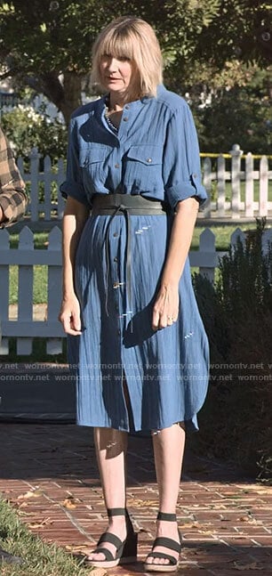 Maria’s blue shirtdress on Maggie
