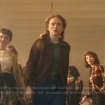 Max’s green striped top and brown corduroy jacket on Stranger Things