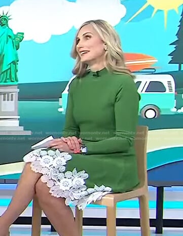 Misty Belles’s green lace hem dress on Today