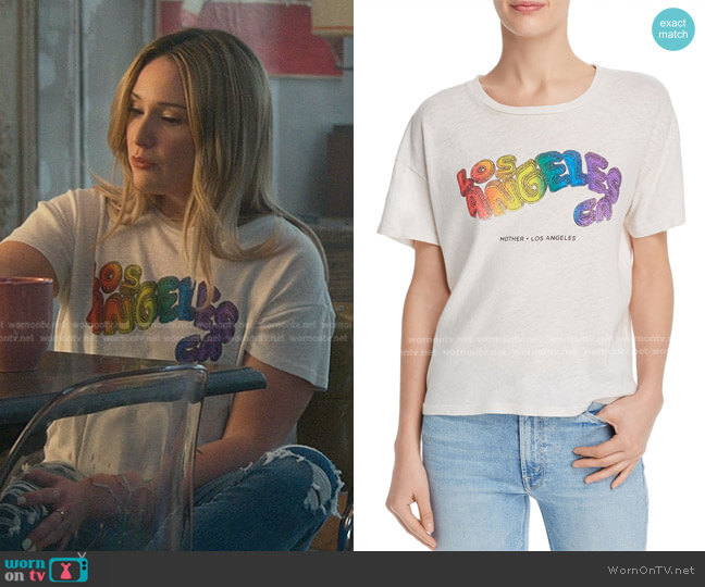 Mother The High Sparrow Cropped Graphic Tee worn by Davia (Emma Hunton) on Good Trouble