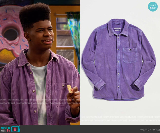 Urban Outfitters Big Corduroy Work Shirt worn by Munchy (Isaiah Crews) on Side Hustle