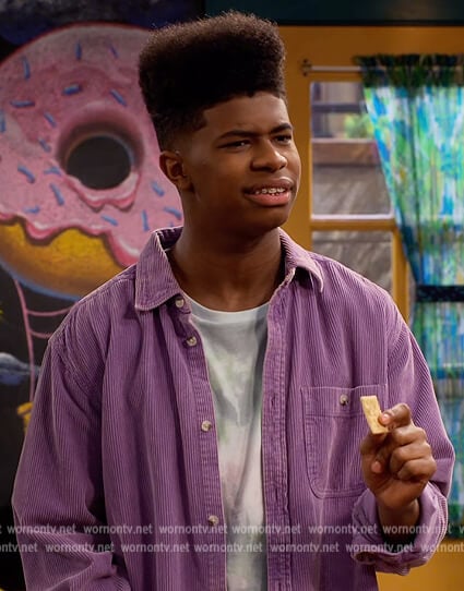 Munchy’s purple corduroy jacket on Side Hustle