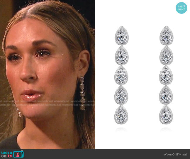 Natalie Mills Madeline Long Drop Earrings worn by Rachel Recchia on The Bachelorette