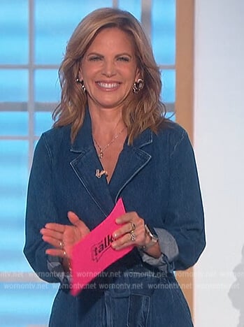 Natalie’s denim belted jumpsuit on The Talk