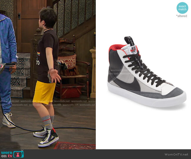 Nike Kids Blazer Mid '77 High Top Sneaker in White/Black/Red worn by Winnie Webber (Shiloh Verrico) on Bunkd