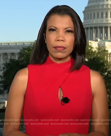 Nikole Killion’s red keyhole dress on CBS Mornings