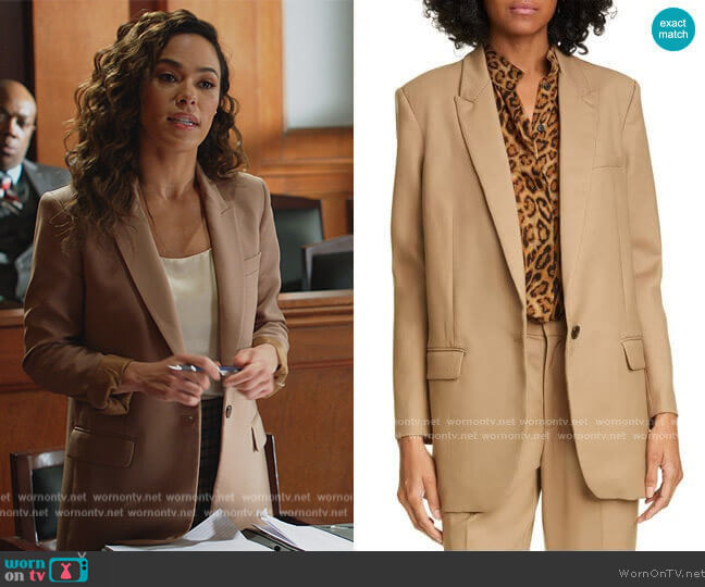 Nili Lotan Diane Stretch Wool Blazer worn by Emily Lopez (Jessica Camacho) on All Rise
