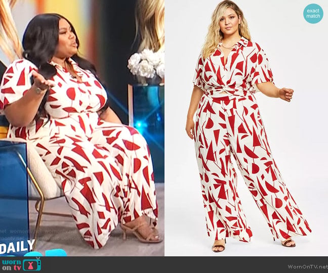 Nina Parker Trendy Plus Size Wide-Leg Pants worn by Nina Parker on E! News