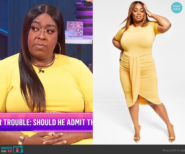 Nina Parker Trendy Plus Size Faux-Wrap Dress worn by Loni Love on E! News