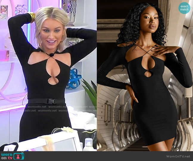 Oh Polly Hidden Secret Dress in Black worn by Mady McLanahan on Love Island USA