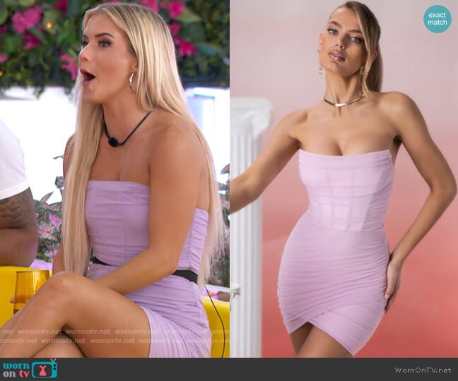 Oh Polly Agape Dress in Pink worn by Deb Chubb on Love Island USA