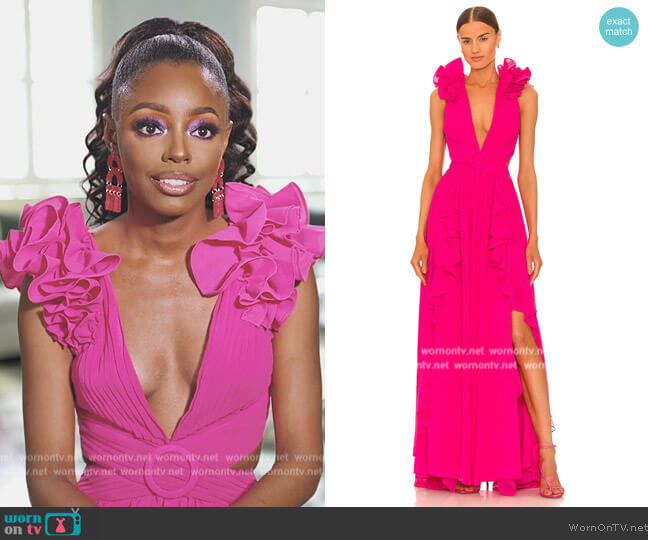 Patbo Flutter Sleeve Maxi Dress worn by Venita Aspen on Southern Charm