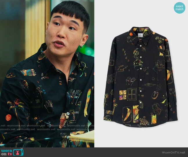 Paul Smith Printed Long Sleeve Shirt worn by Nicholas (Joel Kim Booster) on Loot