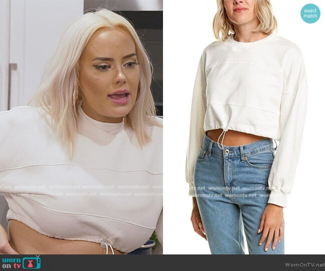 Peyton Valley Drawstring Pullover worn by Kathryn Dennis on Southern Charm