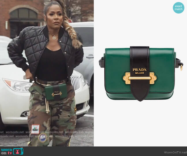 Prada Cahier Leather Crossbody Bag worn by Sheree Whitefield on The Real Housewives of Atlanta