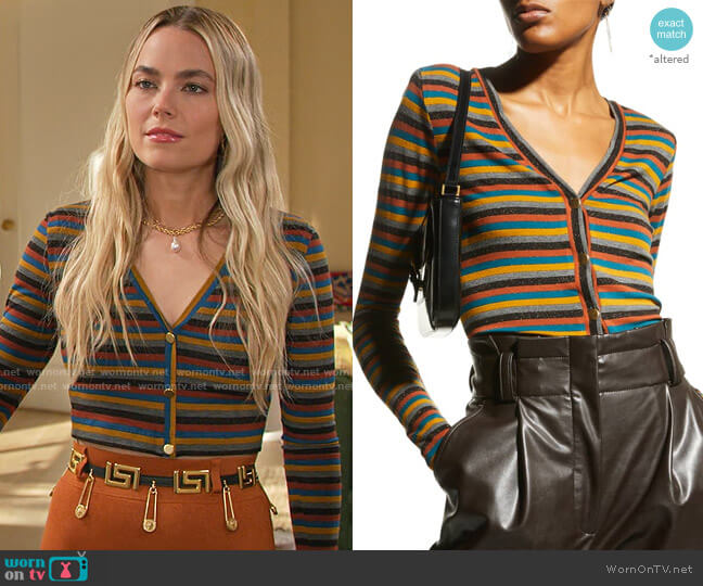 Ramy Brook Jordan Cardigan worn by Maggie (Rebecca Rittenhouse) on Maggie