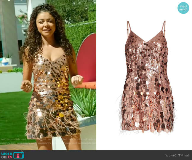 Ramy Brook Rina Sequin Dress worn by Sarah Hyland on Love Island USA