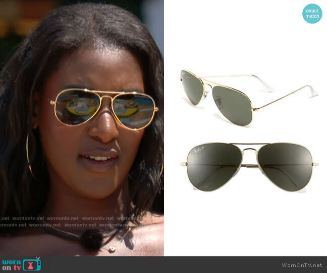 Ray Ban Original 58mm Aviator Sunglasses worn by Zeta Morrison on Love Island USA