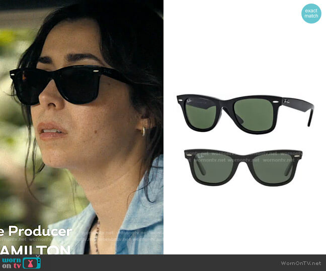 Ray Ban Classic Wayfarer Sunglasses worn by Emma (Cristin Milioti) on The Resort