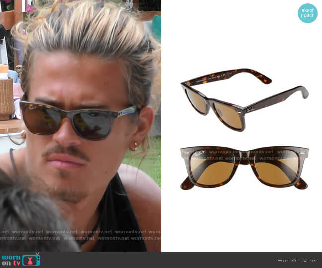 Ray Ban Standard Classic Wayfarer Sunglasses worn by Tyler Radziszewski on Love Island USA