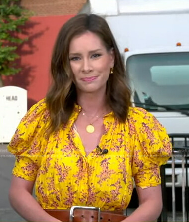 Rebecca’s yellow floral dress on Good Morning America