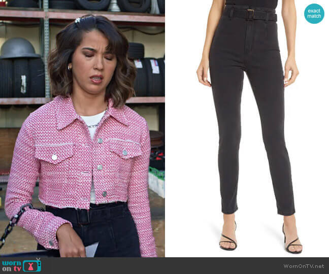 Reformation Kayo High Skinny Jeans worn by Louise (Nichole Sakura) on Maggie