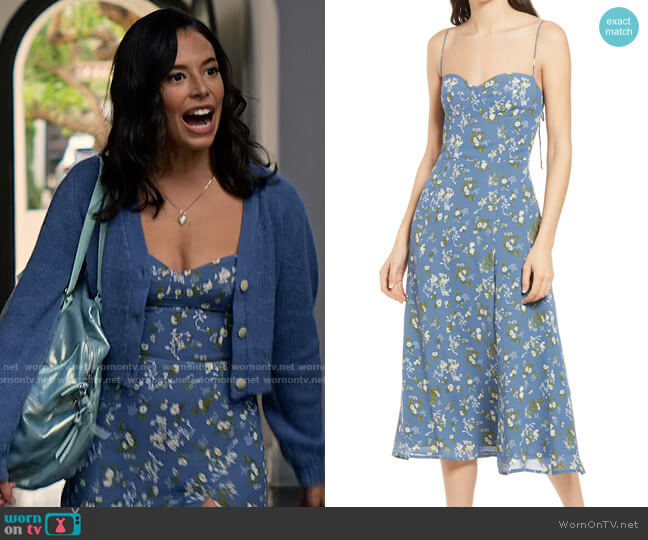 WornOnTV: Jessie's blue floral dress on Maggie Chloe Bridges