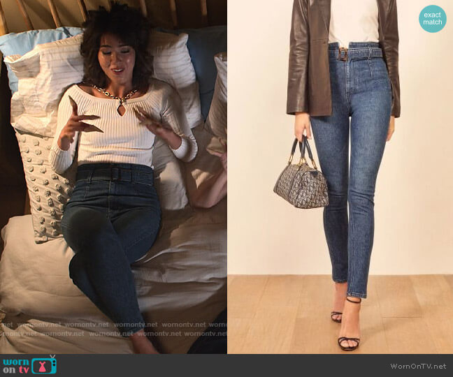 Reformation Kayo Jeans worn by Louise (Nichole Sakura) on Maggie