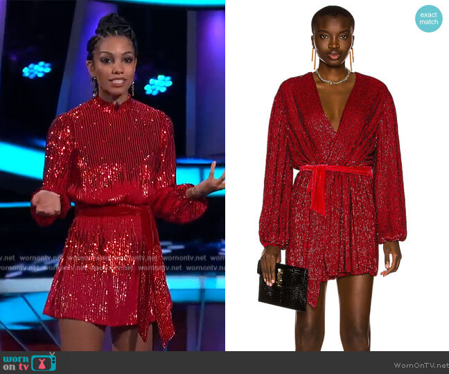 Retrofete Gabrielle Robe Dress worn by Corinne Foxx on Beat Shazam