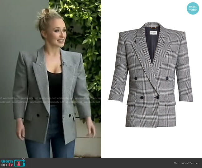 Saint Laurent Prince de Galles Plaid Double-Breasted Jacket