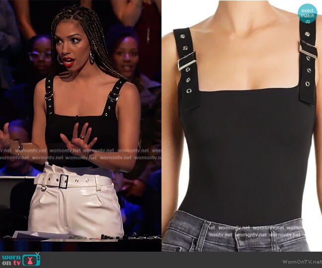 Tiger Mist Square neck Bodysuit worn by Corinne Foxx on Beat Shazam