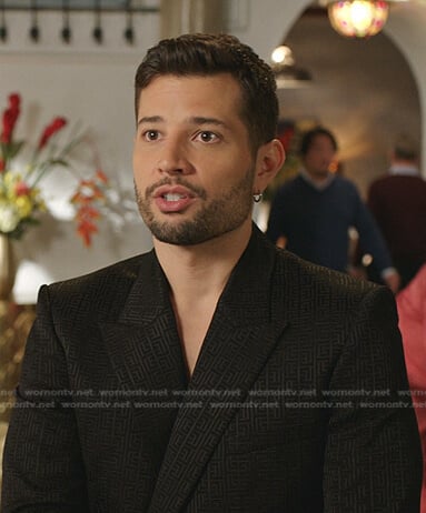 Sam’s black double breasted blazer on Dynasty