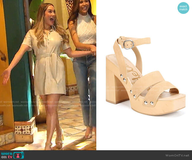 Sam Edelman Rosalind Platform Block Heel Sandal in Sesami worn by Rachel Recchia on The Bachelorette