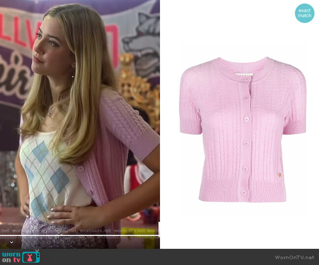 Sandro Leila Cardigan worn by Karen Beasley (Mallory Bechtel) on Pretty Little Liars Original Sin