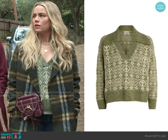 Sandro Peace Sweater worn by Maggie (Rebecca Rittenhouse) on Maggie