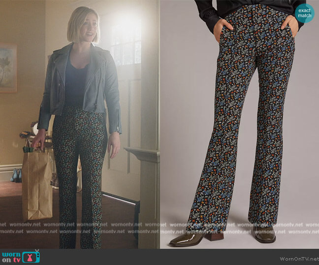 Scotch and Soda Printed Tailored Flared Trousers worn by Betty Cooper (Lili Reinhart) on Riverdale
