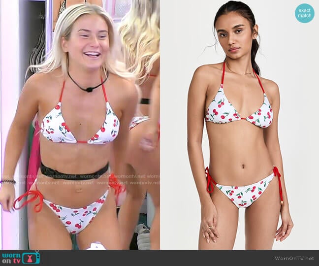 Shoshanna Cherries Bikini worn by Deb Chubb on Love Island USA