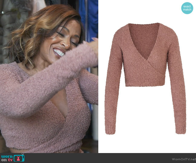 Skims Cozy Knit Wrap Top worn by Sheree Whitefield on The Real Housewives of Atlanta