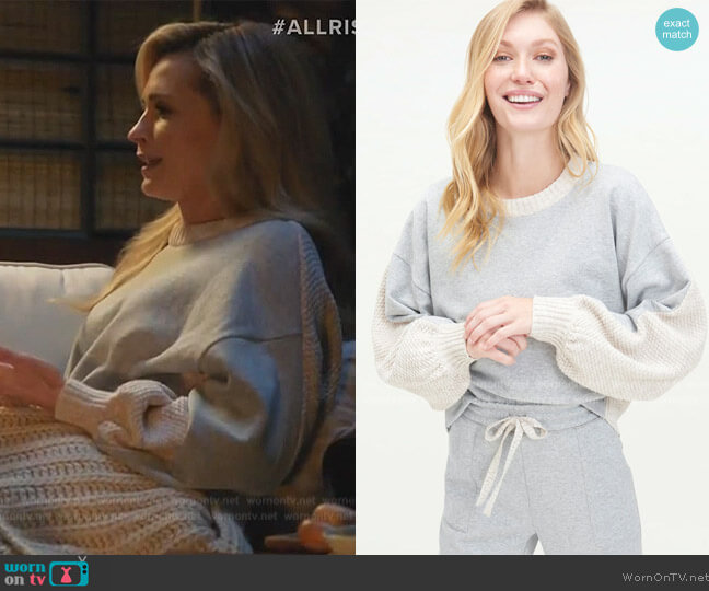 Splendid Jayla Sweater Mix Pullover worn by Amy Quinn (Lindsey Gort) on All Rise