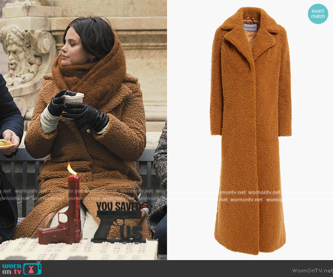 Stand Studio Kylie faux shearling coat worn by Mabel Mora (Selena Gomez) on Only Murders in the Building