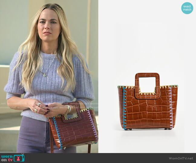 Staud Mini Shirley Crochet Edge Bag worn by Maggie (Rebecca Rittenhouse) on Maggie