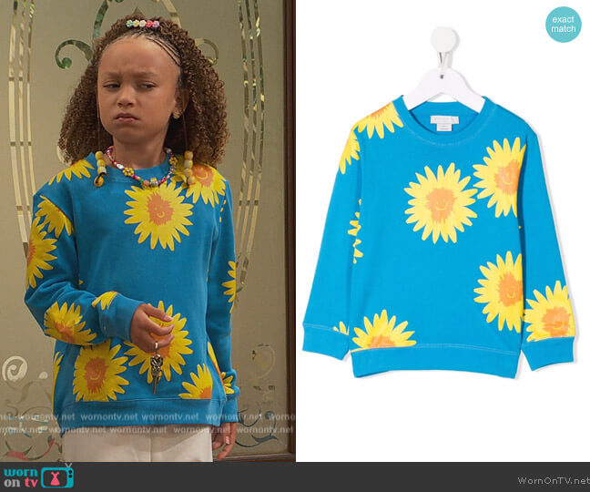 Stella McCartney Sunflowers Sweatshirt worn by Alice Baxter (Mykal-Michelle Harris) on Ravens Home