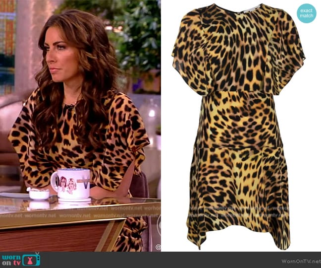 Stella McCartney Cheetah Print Silk Crepe de Chine Minidress worn by Alyssa Farah Griffin on The View