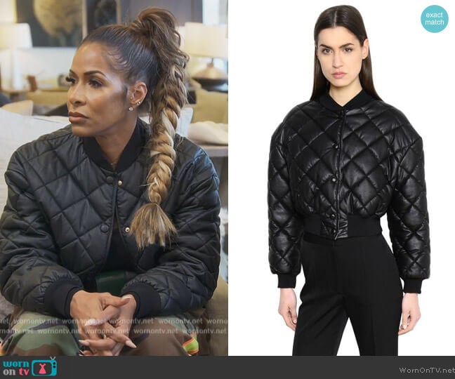 Stella McCartney Quilted Bomber Jacket worn by Sheree Whitefield on The Real Housewives of Atlanta
